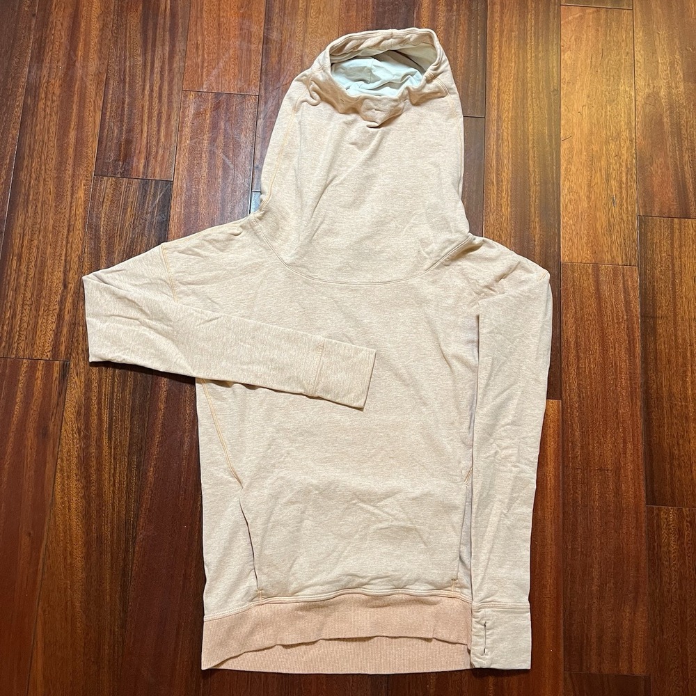 Lululemon Stress Less Hoodie Womens 4 Pink Pockets Pullover Funnel Cowl Neck